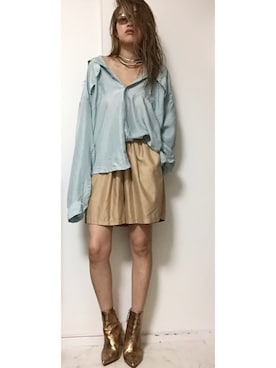 「Monkey Flip（モンキーフリップ）のアイテム」を使った、Kotomi Minagawaさん（レディース・169cm）の夏コーディネート