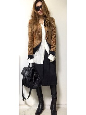 「H&M（エイチ・アンド・エム）のアイテム（その他パンツ）」を使った、Kotomi Minagawaさん（レディース・169cm）の秋コーディネート
