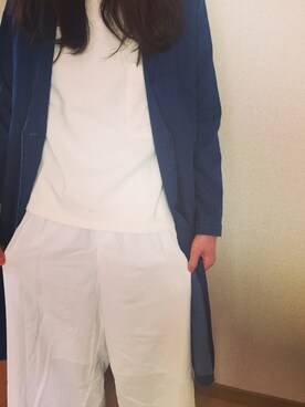 「Another Edition」｜「アイテム（デニムジャケット）」を使った、RIHOOOO;)さん（レディース・166cm）の春コーディネート