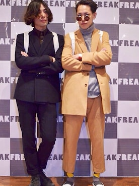 「Kagari Yusuke（カガリユウスケ）のアイテム（バッグ）」を使った、キヨハラタカヒロさん（メンズ・183cm）の春コーディネート