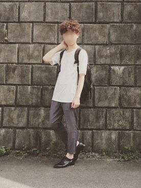 「FREDY&GLOSTER（フレディアンドグロスター）のアイテム（Tシャツ/カットソー）」を使った、motoshi さん（メンズ・175cm）の夏コーディネート