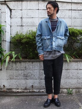 「FACTOTUM（ファクトタム）のアイテム（デニムジャケット）」を使った、HIROMU_OTAさん（メンズ・174cm）の夏コーディネート