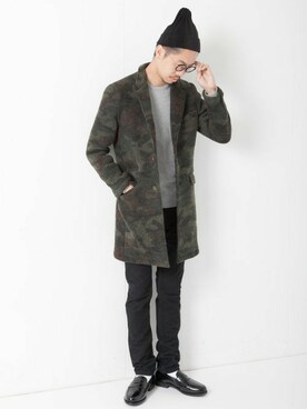 「チェスター」｜「アイテム（ステンカラーコート）」を使った、エグチさん（メンズ・175cm）の秋コーディネート