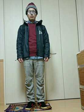 「アイテム（マウンテンパーカー）」を使った、ハシタケさん（メンズ・171cm・30代）の冬コーディネート