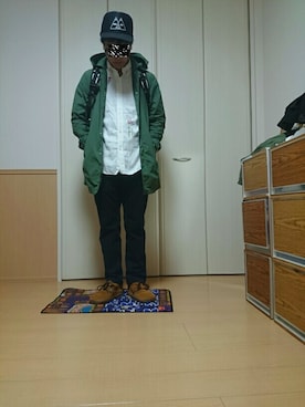 「アイテム（ステンカラーコート）」を使った、ハシタケさん（メンズ・171cm・30代）の春コーディネート