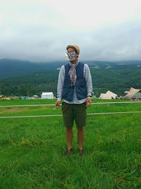 「PHATEE（ファッティー）のアイテム（帽子）」を使った、ハシタケさん（メンズ・171cm）の秋コーディネート