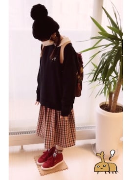 「aiko」｜「アイテム（ニットキャップ/ビーニー）」を使った、ぷぷこ   ༘*﻿さん（レディース・151cm）の冬コーディネート