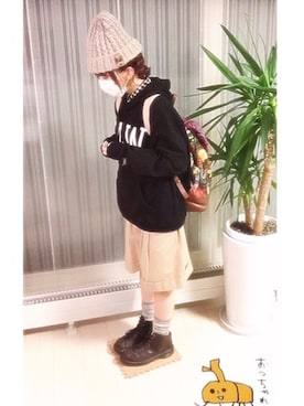 「スウェット×シャツ」｜「アイテム（その他）」を使った、ぷぷこ   ༘*﻿さん（レディース・151cm）の冬コーディネート