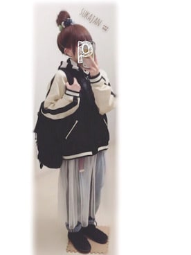 「aiko」｜「アイテム（ブルゾン）」を使った、ぷぷこ   ༘*﻿さん（レディース・151cm）の春コーディネート