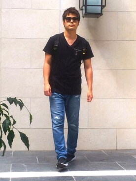 「Marc by Marc Jacobs（マークバイマークジェイコブス）のアイテム（バックパック/リュック）」を使った、Shinさん（メンズ・171cm）の春コーディネート