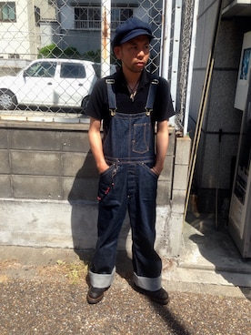 「RASCAL（ラスカル）のアイテム（オールインワン・サロペット）」を使った、コージィーさん（メンズ・171cm）の秋コーディネート