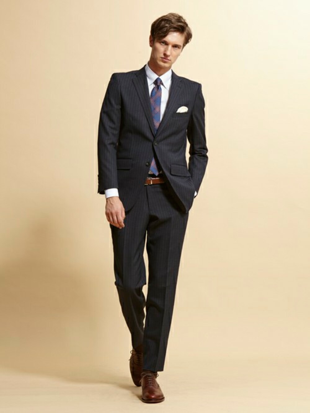 PSFA_officialさんの「スーツ クラシコモデル ２釦２パンツ ストライプ 秋冬（Perfect Suit FActory）」を使ったコーディネート