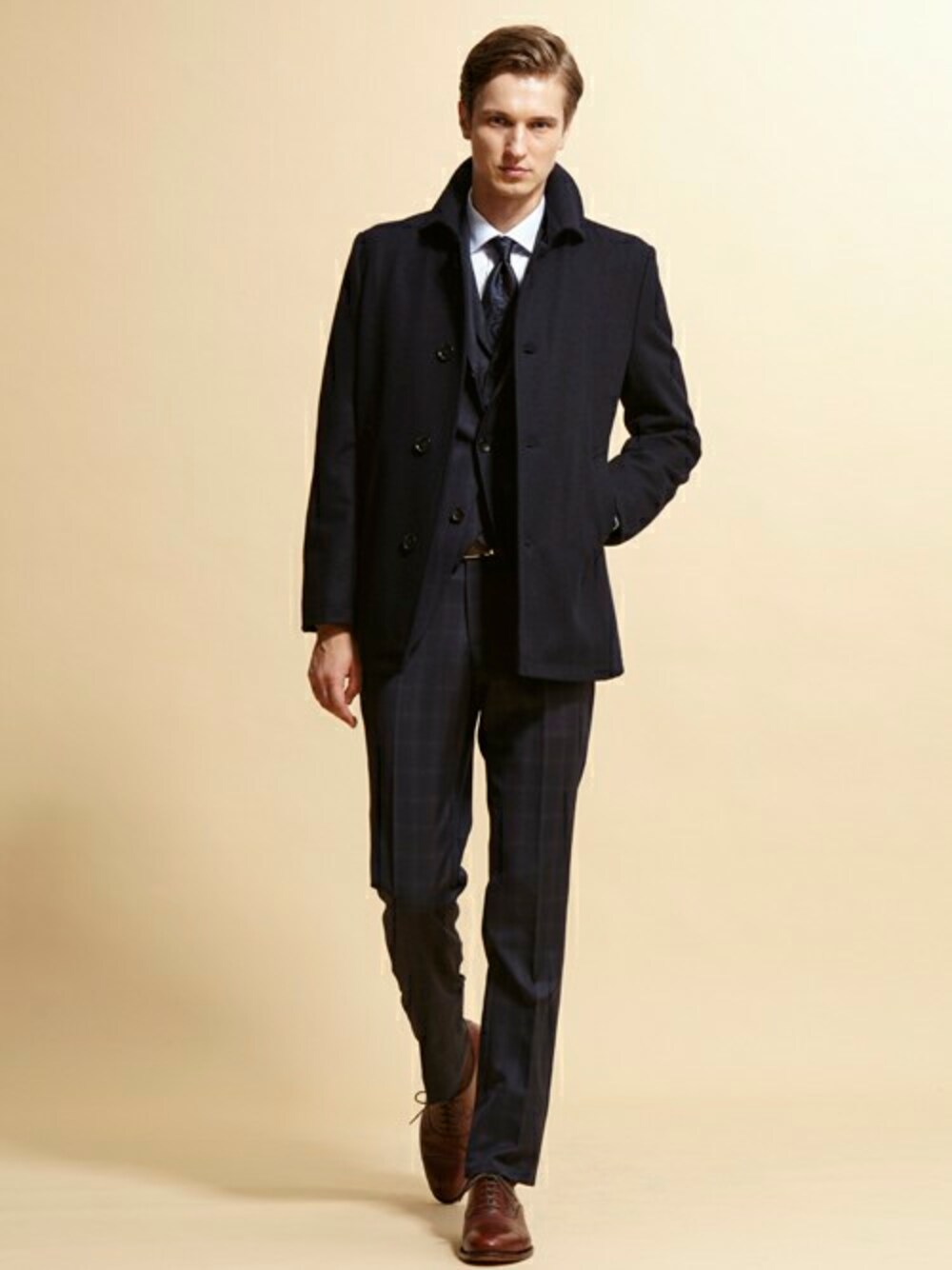 【未使用品】Perfect Suit FActory ウールステンカラーコート
