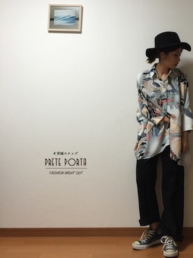 「Yves Saint Laurent（イヴサンローラン）のアイテム（スラックス）」を使った、古市未来さん（レディース・159cm）の夏コーディネート