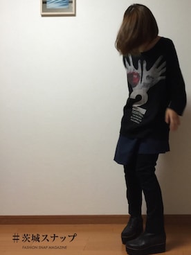 「LAD MUSICIAN（ラッドミュージシャン）のアイテム（その他）」を使った、古市未来さん（レディース・159cm）の夏コーディネート
