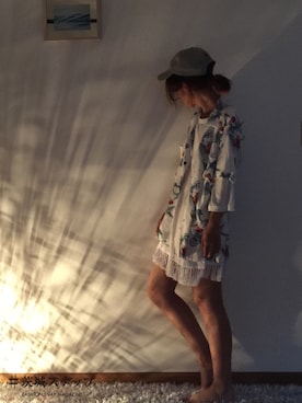 「茨城スナップ」｜「アイテム（帽子）」を使った、古市未来さん（レディース・159cm）の夏コーディネート