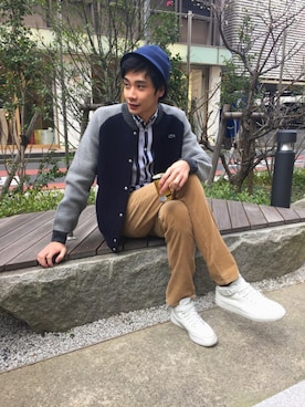 「アイテム（トップス）」を使った、FUMIYAさん（メンズ・190cm）の冬コーディネート