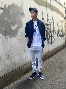 「アイテム（シューズ）」を使った、FUMIYAさん（メンズ・190cm）の春コーディネート