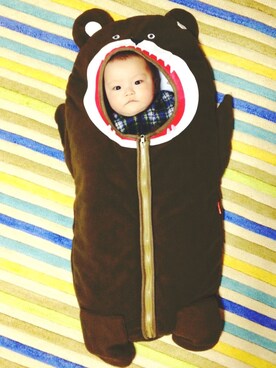 「アイテム（ママ＆ベビー、グリーン系）」を使った、kikoさん（キッズ・90cm）の冬コーディネート