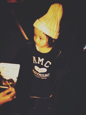 「abcd（ナシ）のアイテム（ワンピース、ブラック系）」を使った、kikoさん（キッズ）の秋コーディネート