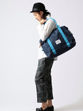 「BEAMS」｜「アイテム（ボストンバッグ）」を使った、佐藤嘉紀さん（メンズ・174cm）の冬コーディネート