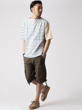 「orcival」｜「アイテム（モカシン/デッキシューズ）」を使った、佐藤嘉紀さん（メンズ・174cm）の夏コーディネート