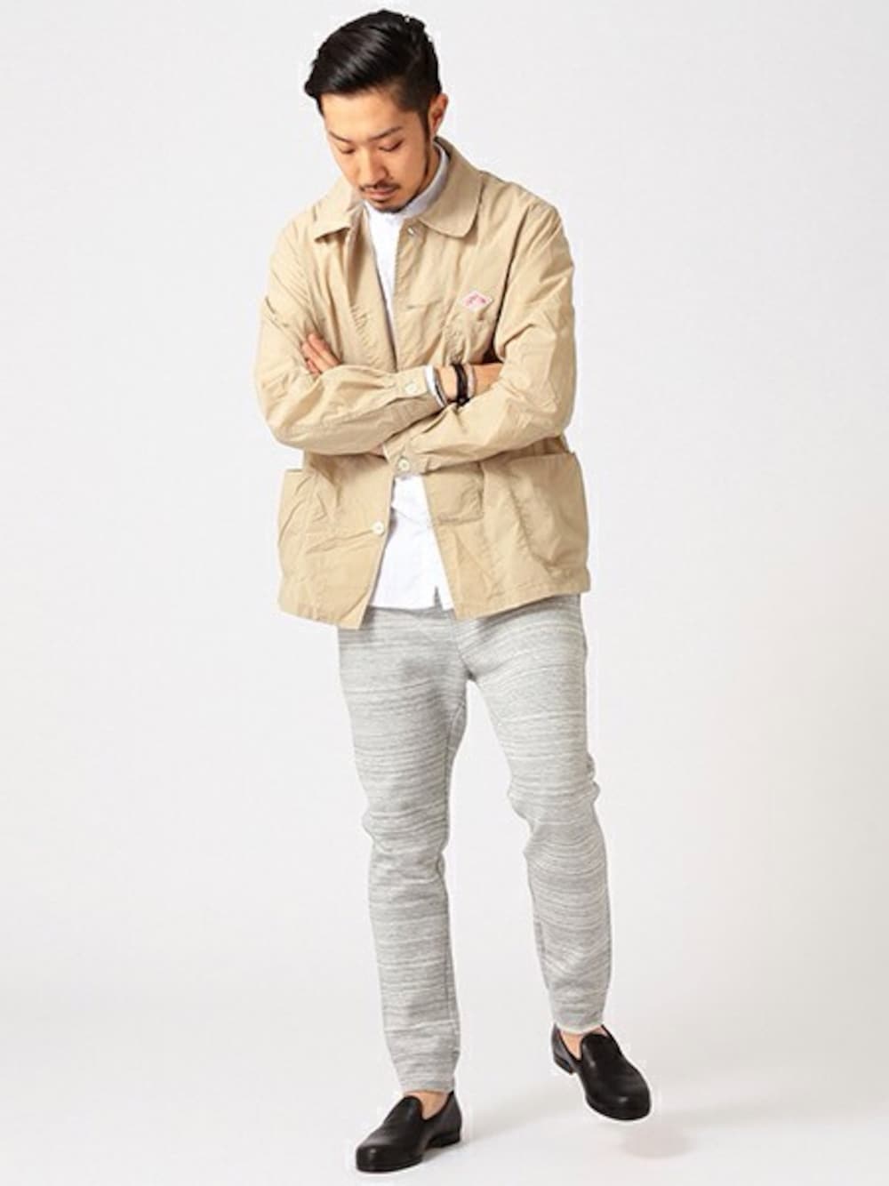 【極美品】DANTON x BEAMS 別注 カバーオール ノーカラージャケット DANTON（ダントン）の「DANTON × BEAMS / 別注 Shawl Collar