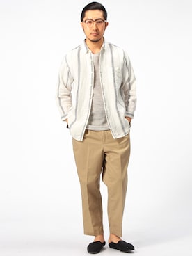 「TOMS（トムス）のアイテム」を使った、佐藤嘉紀さん（メンズ・174cm）の春コーディネート