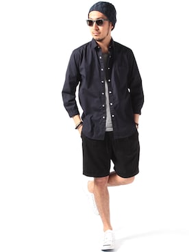 「B:MING by BEAMS（ビーミングバイビームス）のアイテム（シャツ/ブラウス）」を使った、佐藤嘉紀さん（メンズ・174cm）の春コーディネート