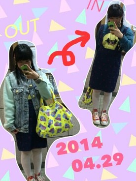 「FIG&VIPER（フィグアンドバイパー）のアイテム（デニムジャケット）」を使った、かよぶぅミ .✡ ✡さん（レディース・156cm）の春コーディネート