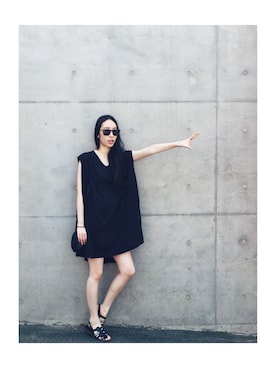 「H&M DIVIDED（エイチアンドエム　ディヴァイデッド）のアイテム（リング）」を使った、松田園子さん（レディース・167cm）の夏コーディネート