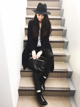 松田園子さん（レディース・167cm）の冬コーディネート