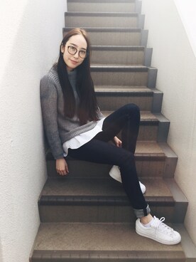 松田園子さん（レディース・167cm）の冬コーディネート