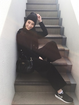 松田園子さん（レディース・167cm）の冬コーディネート