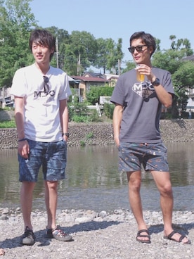 「TCSS（ティーシーエスエス）のアイテム（パンツ）」を使った、DENさん（メンズ・185cm）の夏コーディネート