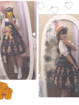 「アイテム（おもちゃ）」を使った、一只肥柴さん（レディース・158cm）の夏コーディネート