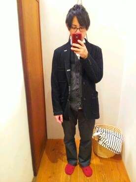 「Engineered Garments（エンジニアードガーメンツ）のアイテム（その他）」を使った、akiさん（メンズ・160cm）の秋コーディネート