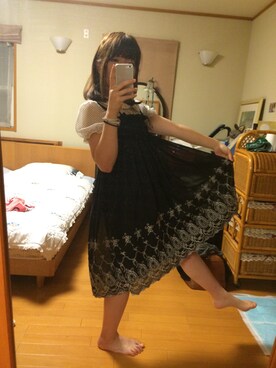 「はだし」｜「アイテム（ワンピース/ドレス）」を使った、たちあやさん（レディース・155cm）の夏コーディネート