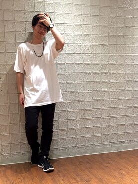 「e.m.（イーエム）のアイテム」を使った、YUKIさん（メンズ・164cm）の夏コーディネート