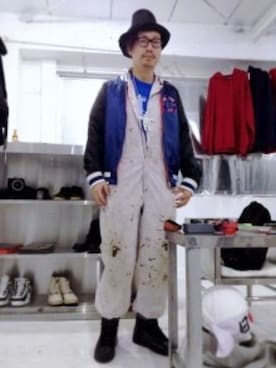 「アイテム（つなぎ/オールインワン）」を使った、すしおさん（メンズ・172cm）の秋コーディネート