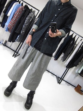 「N4（エヌフォー）のアイテム（トップス）」を使った、EOLE_Kさん（メンズ・173cm）の秋コーディネート