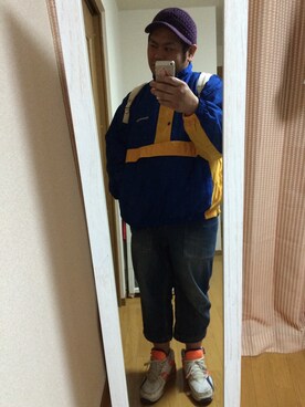 「アイテム（ナイロンジャケット）」を使った、hトモミさん（メンズ・177cm・30代）の春コーディネート