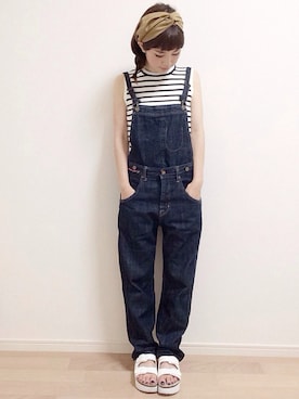 「cepo（セポ）のアイテム（サロペット/オーバーオール）」を使った、mAy☆uMeさん（レディース・158cm）の夏コーディネート