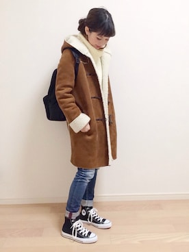 「LOWRYS FARM（ローリーズファーム）のアイテム（ムートンコート）」を使った、mAy☆uMeさん（レディース・158cm）の冬コーディネート