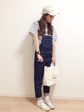 「SLY（スライ）のアイテム（オールインワン・サロペット）」を使った、mAy☆uMeさん（レディース・158cm）の夏コーディネート