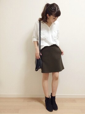「H&M（エイチ・アンド・エム）のアイテム（ブーツ）」を使った、mAy☆uMeさん（レディース・158cm）の秋コーディネート