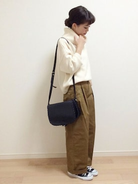 「URBAN RESEARCH DOORS（アーバンリサーチドアーズ）のDOORS コットンタックワイドパンツ（その他パンツ）」を使った、mAy☆uMeさん（レディース・158cm）の秋コーディネート