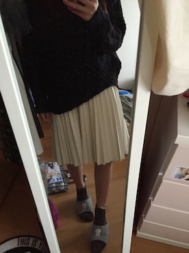 「アシメニット」｜AIRIさん（レディース・154cm）の冬コーディネート