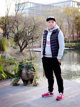 「AAPE BY A BATHING APE（エーエイプバイアベイシングエイプ）のアイテム（スタジャン）」を使った、TiansonXieさん（メンズ・171cm）の冬コーディネート