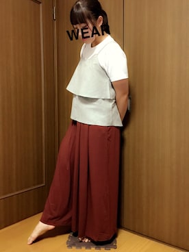 「ニコアンド」｜「アイテム（キャミソール）」を使った、らなしゃんさん（レディース・159cm）の秋コーディネート